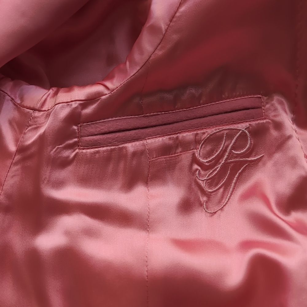 Pink Tartan Cotton Candy Pink Cashmere Wool Coat L - Picture 11 of 16